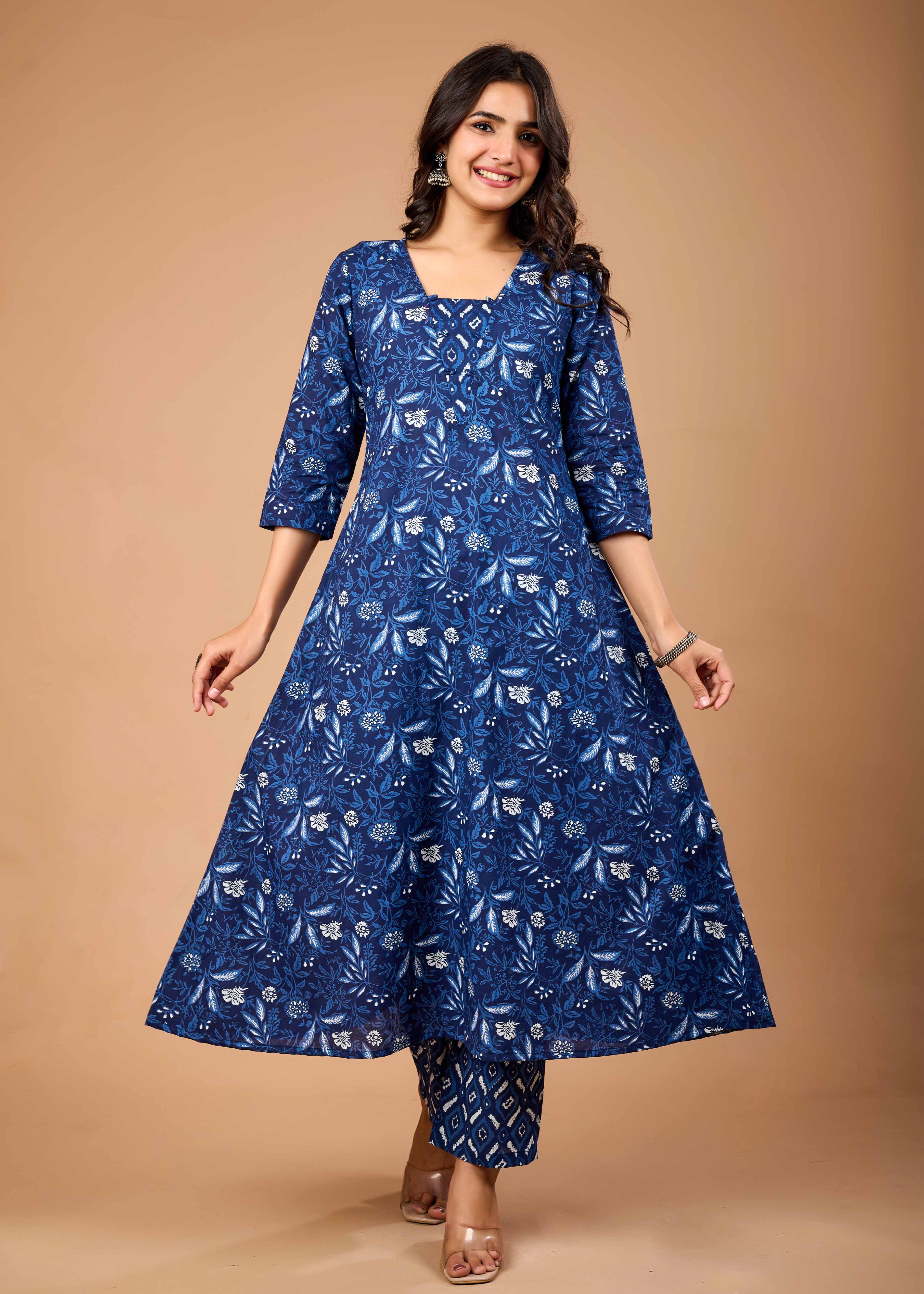 PERIWINKLE BLUE HAND CRAFTED COTON CO-OD SET