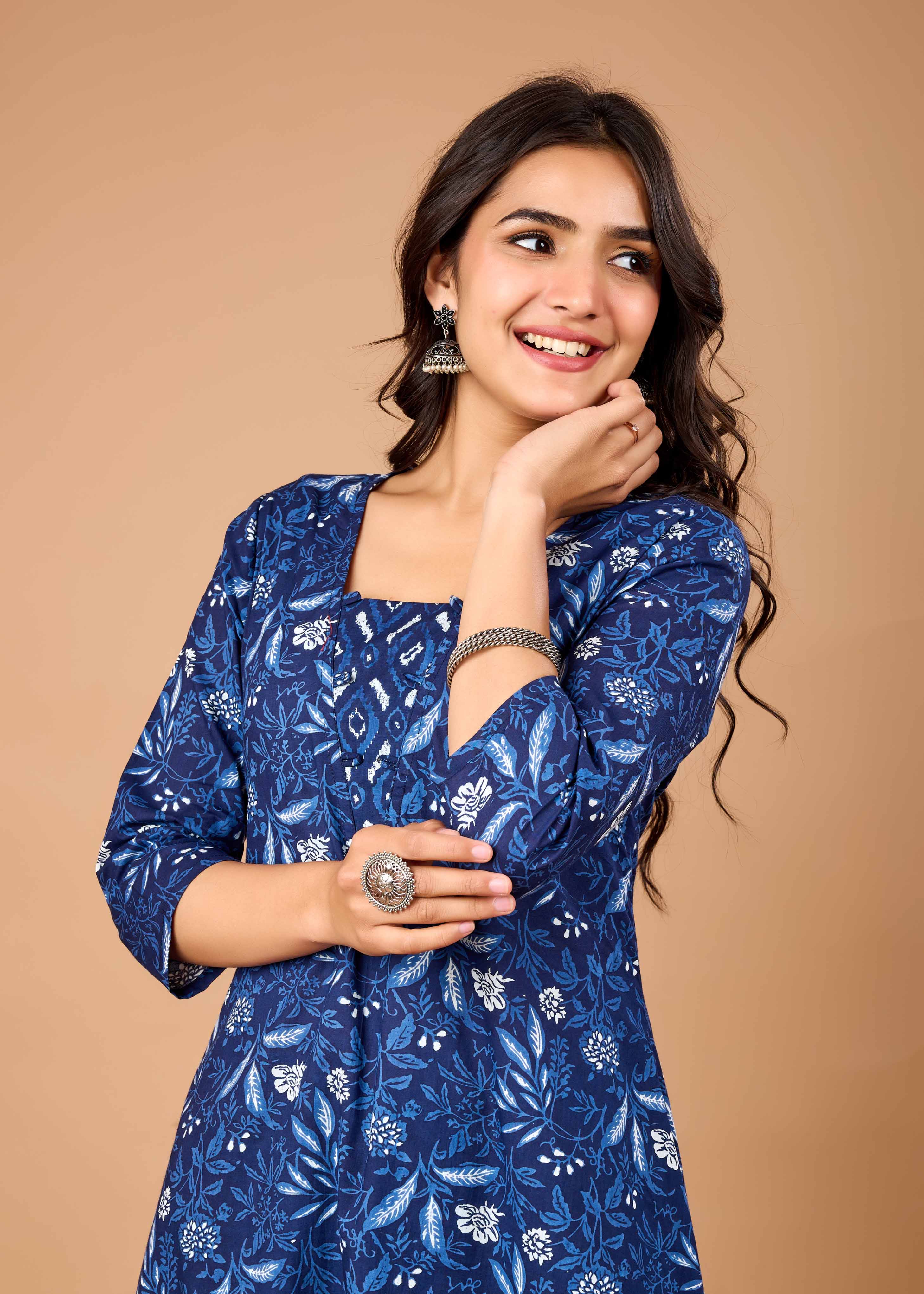 PERIWINKLE BLUE HAND CRAFTED COTON CO-OD SET