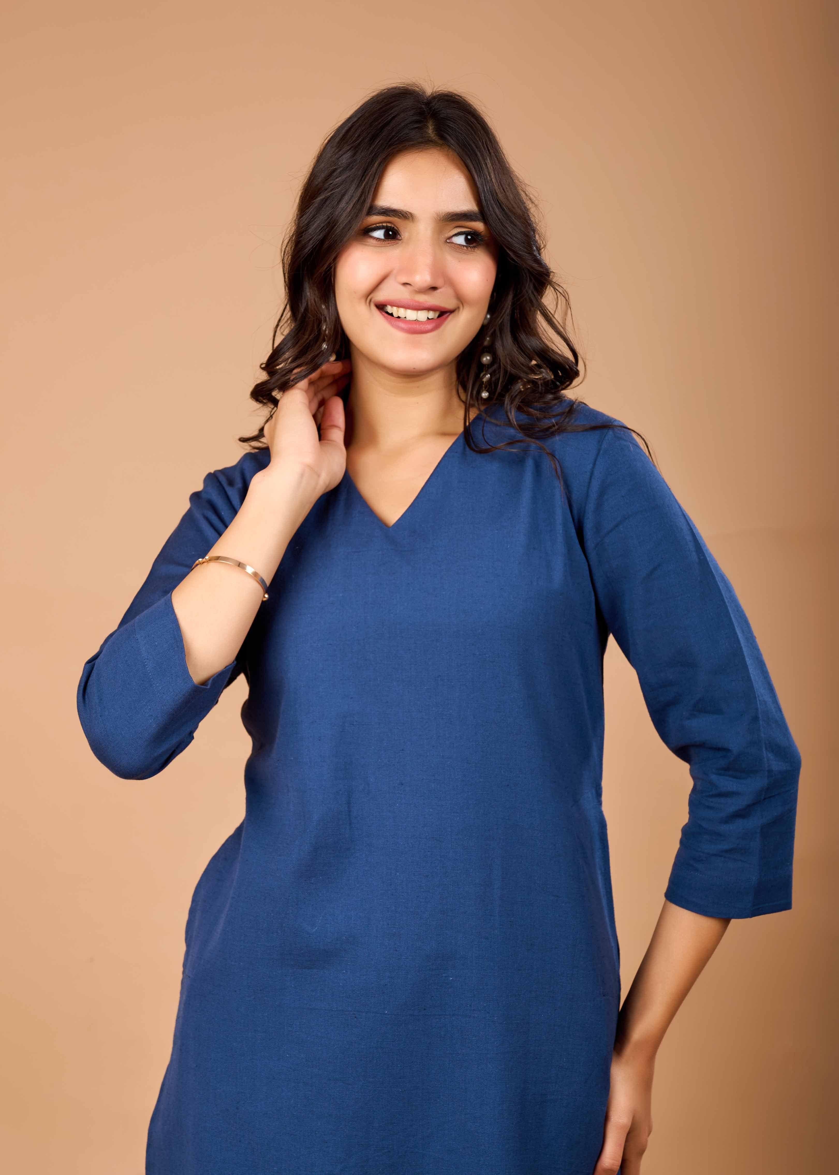 ROYAL ORCHID HAND CRAFTED COTTON FLEX KURTA PANT SET