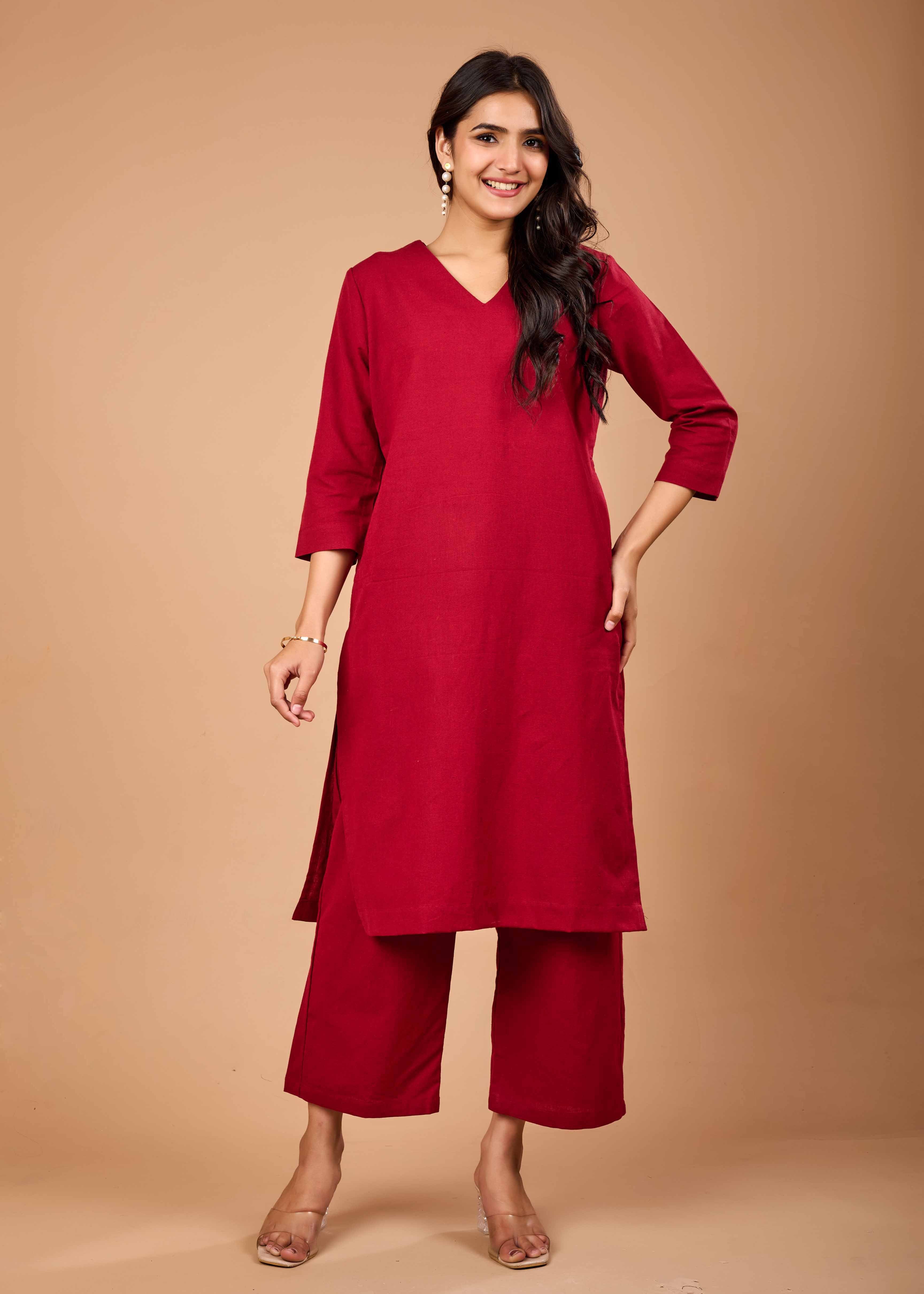 ROUGE ROYALE SUNFLOWER HAND CRAFTED COTTON FLEX KURTA PANT SET