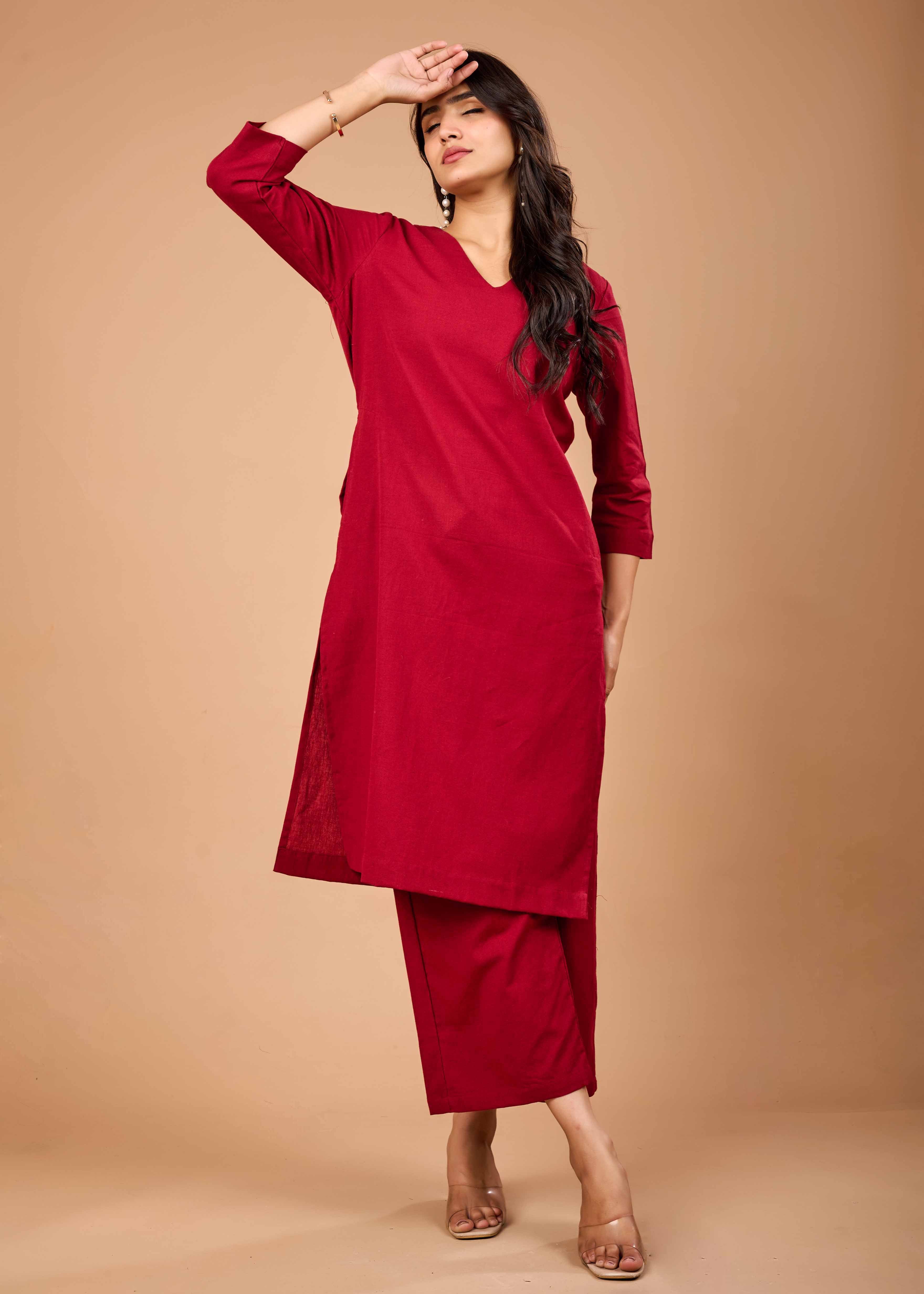 ROUGE ROYALE SUNFLOWER HAND CRAFTED COTTON FLEX KURTA PANT SET