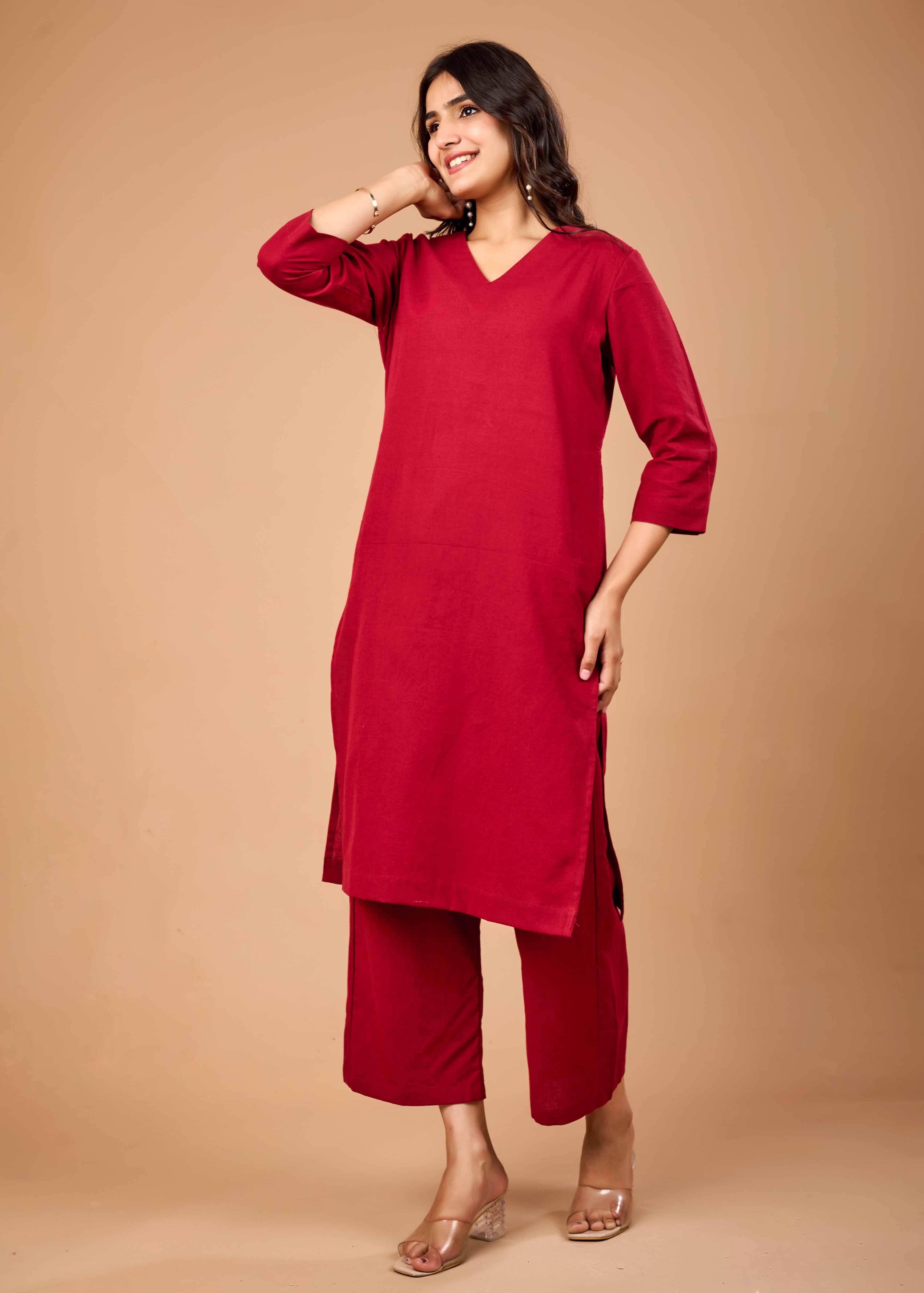 ROUGE ROYALE SUNFLOWER HAND CRAFTED COTTON FLEX KURTA PANT SET