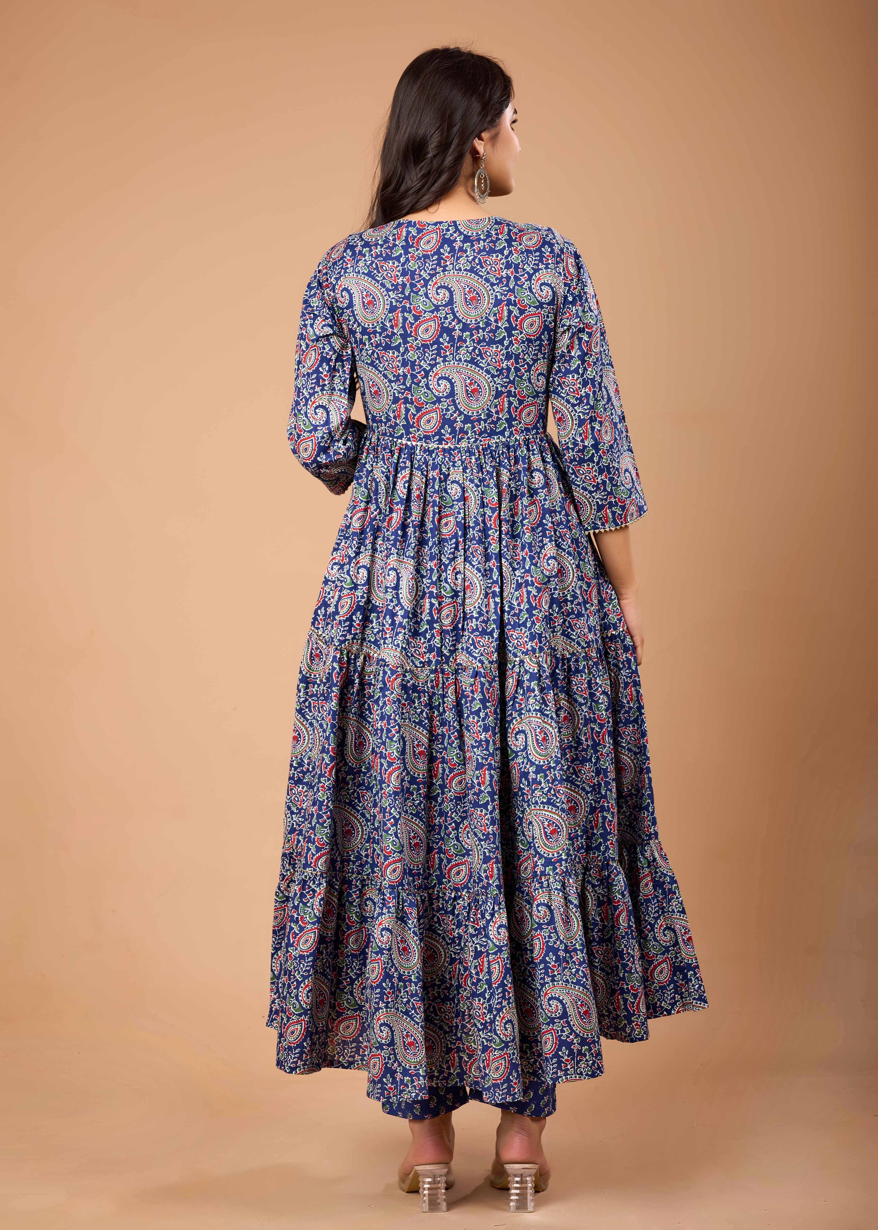 AMALIYA HAND CRAFTED FLORAL ANARKALI SUIT SET