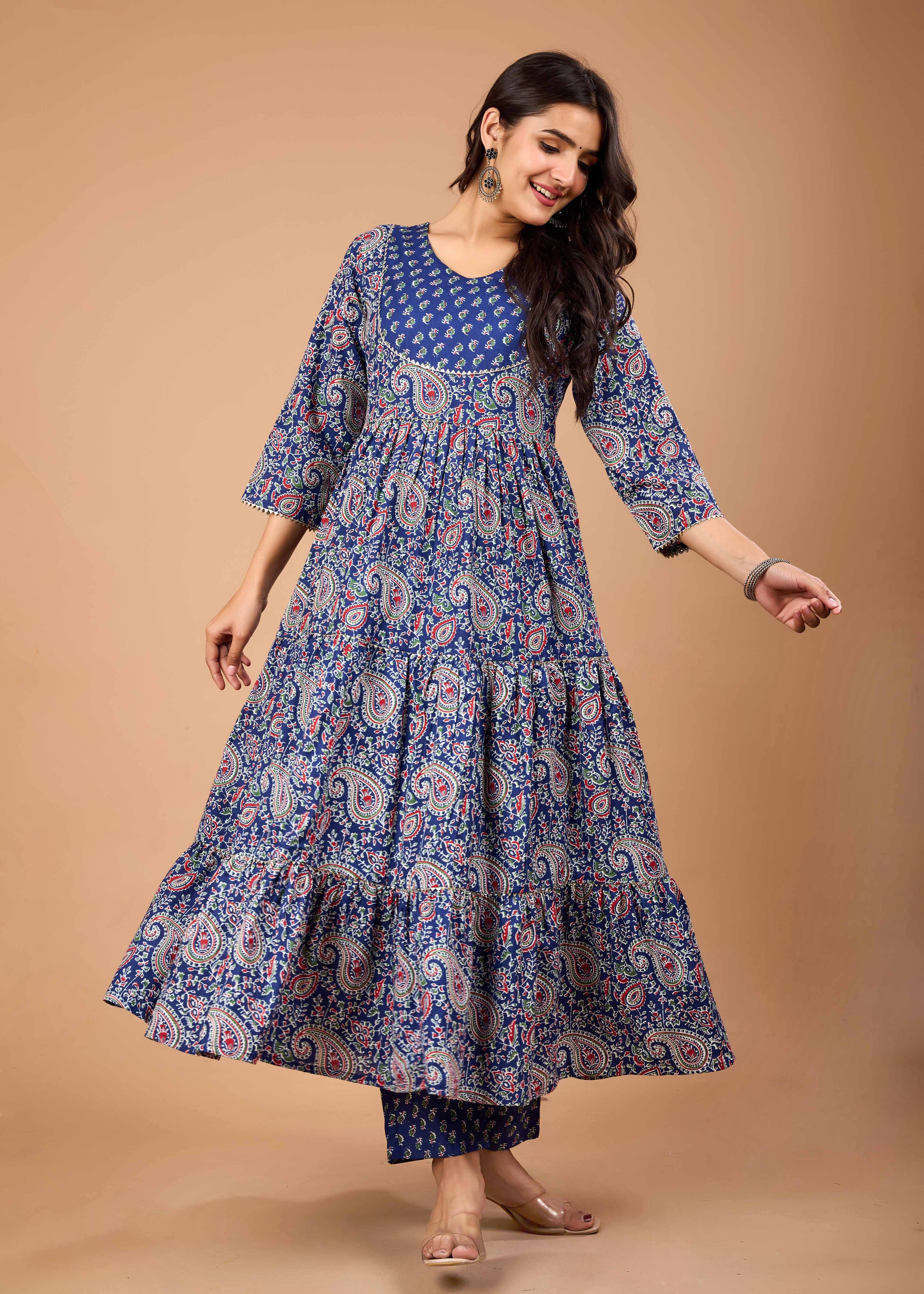 AMALIYA HAND CRAFTED FLORAL ANARKALI SUIT SET
