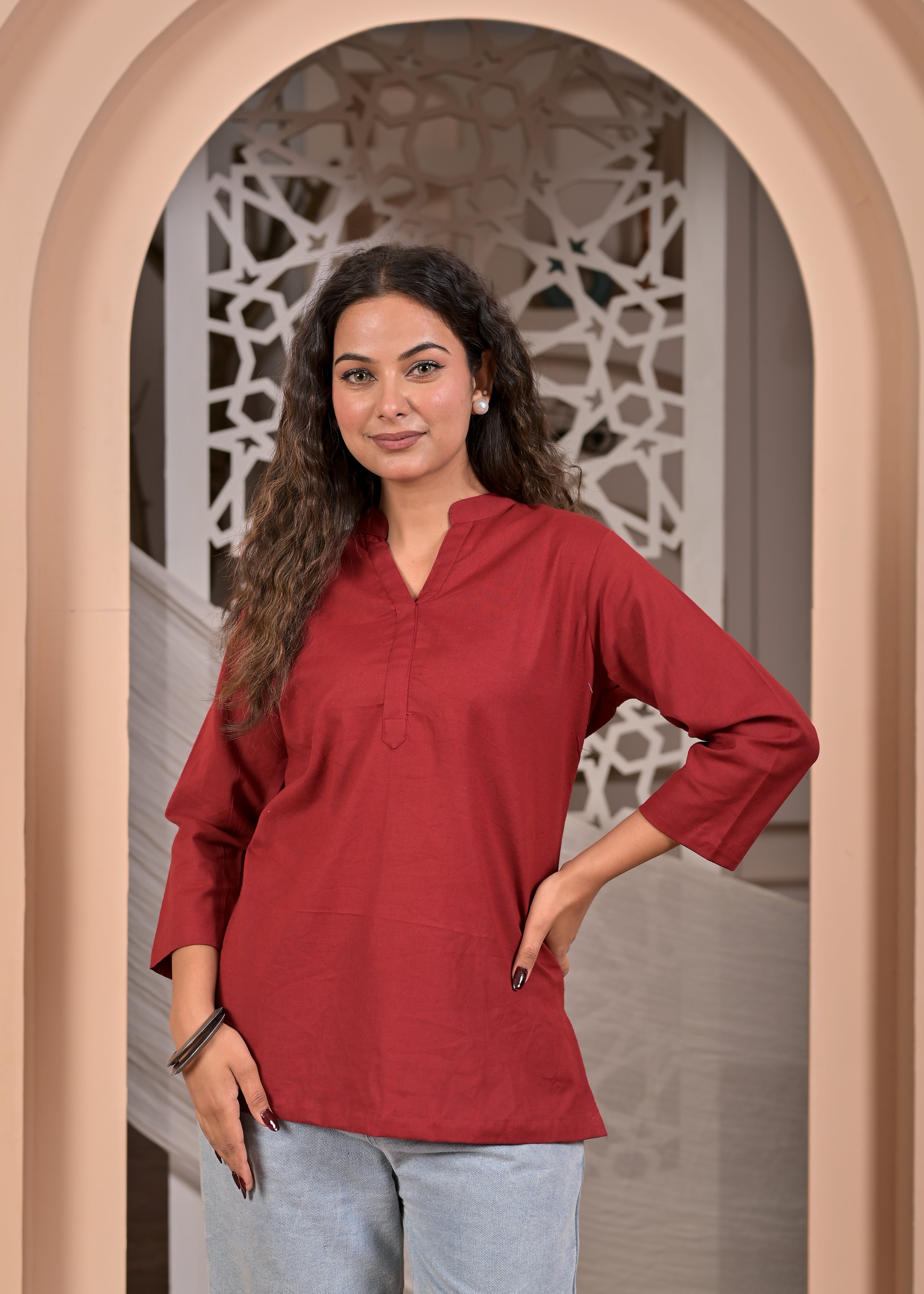 Nama’s Women Solid Black Straight Kurti Top