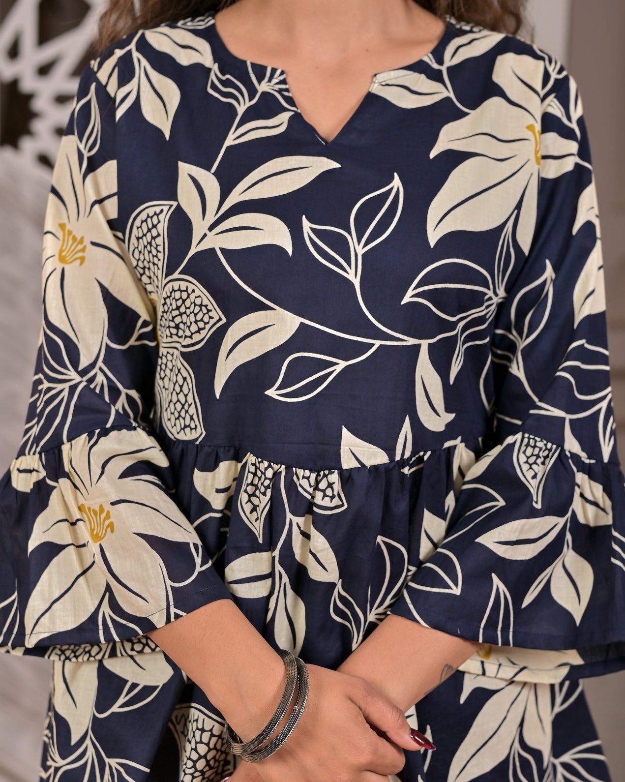 Nama’s Women’s Navy Blue Floral Co-Ord Set