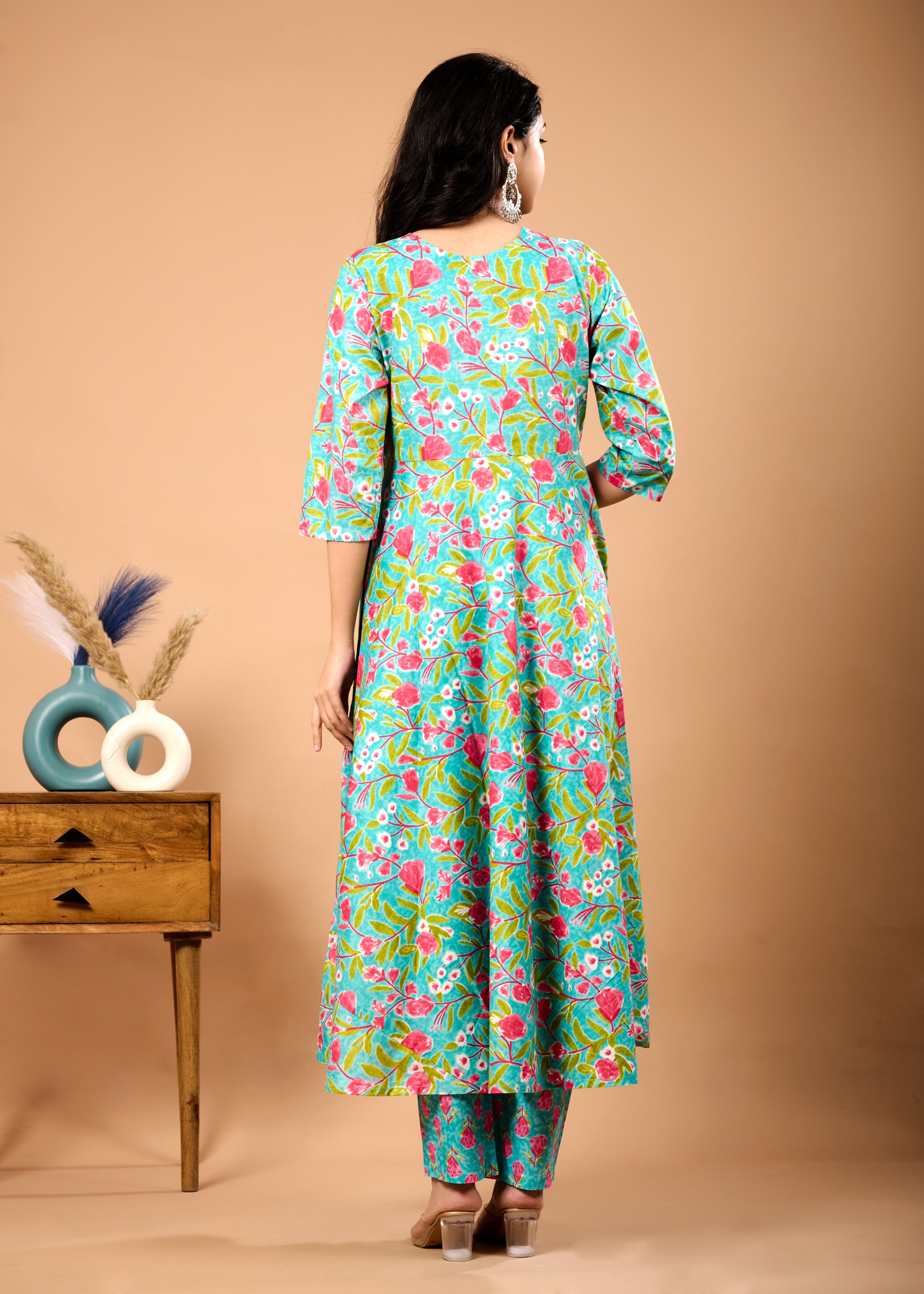 MONA BLUE HAND CRAFTED COTTON SUIT SET