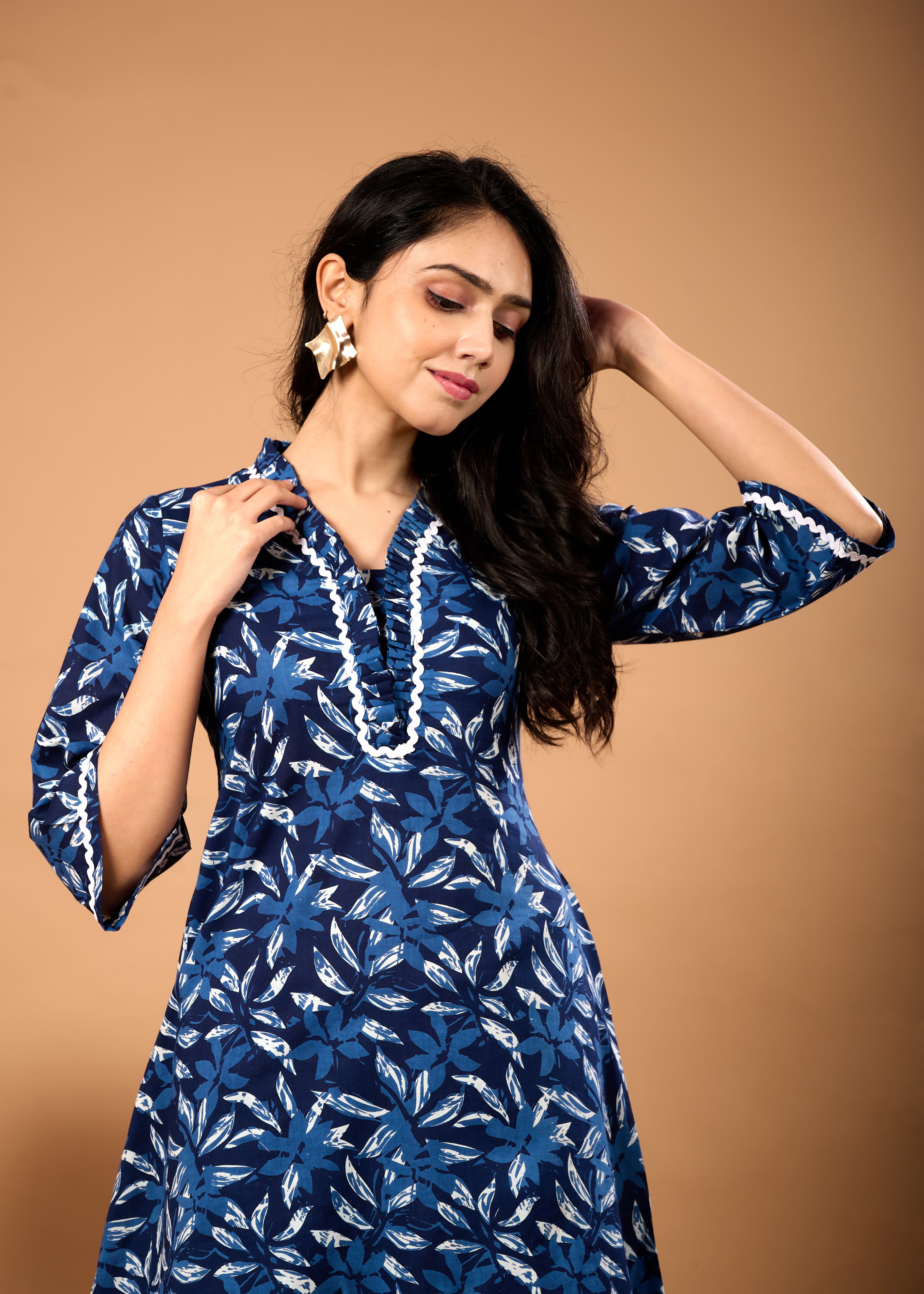 FIZA BLUE HAND CRAFTED COTTON CO-OD SET