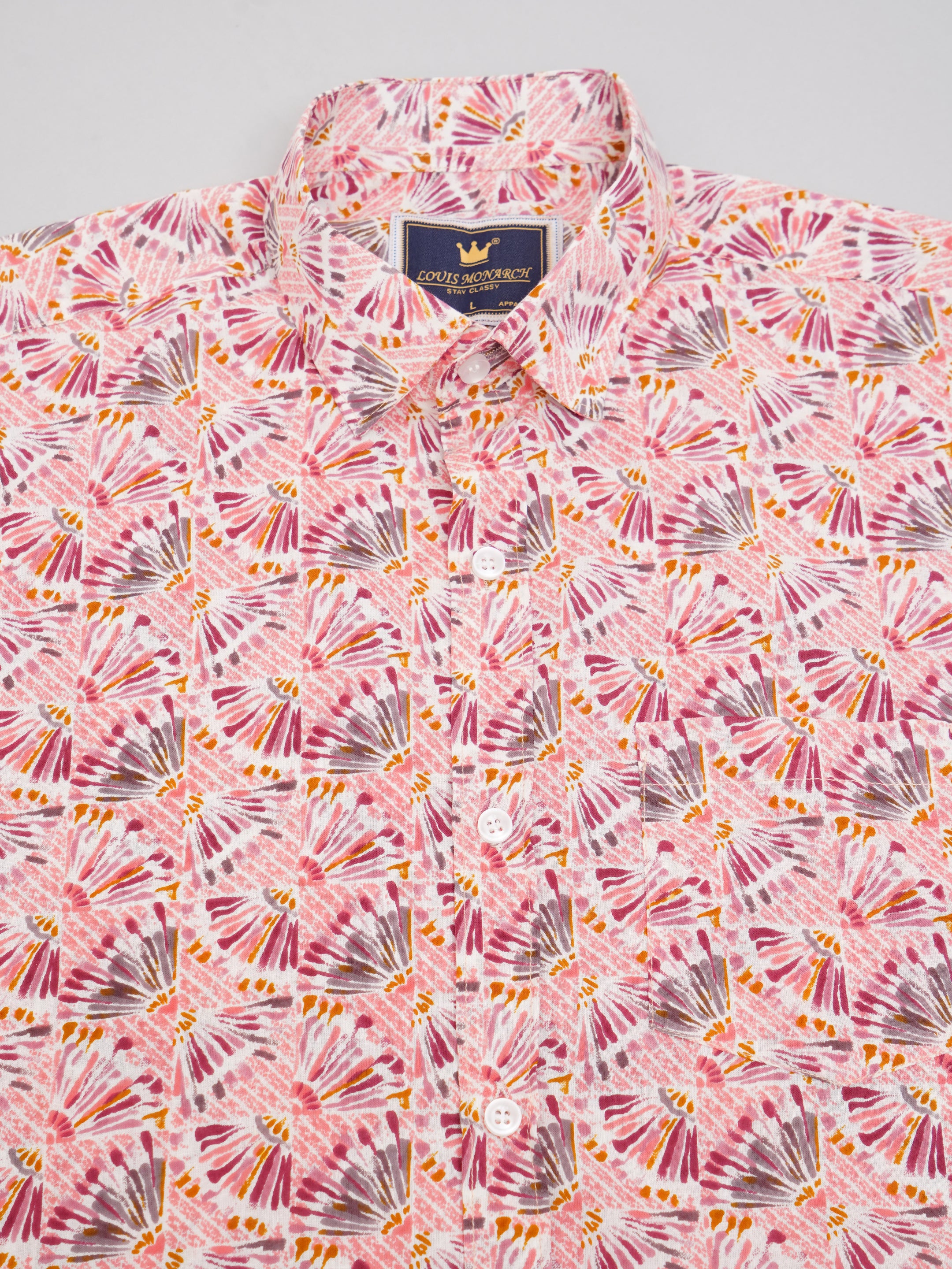 Louis Monarch Premium Jaipuri Printed Cotton Half Sleeve Casual Shirt