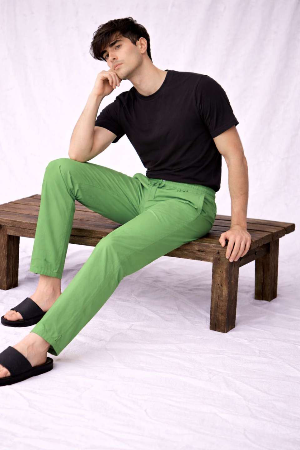 NAMA'S Men Solid Straight Fit Lounge Bottoms