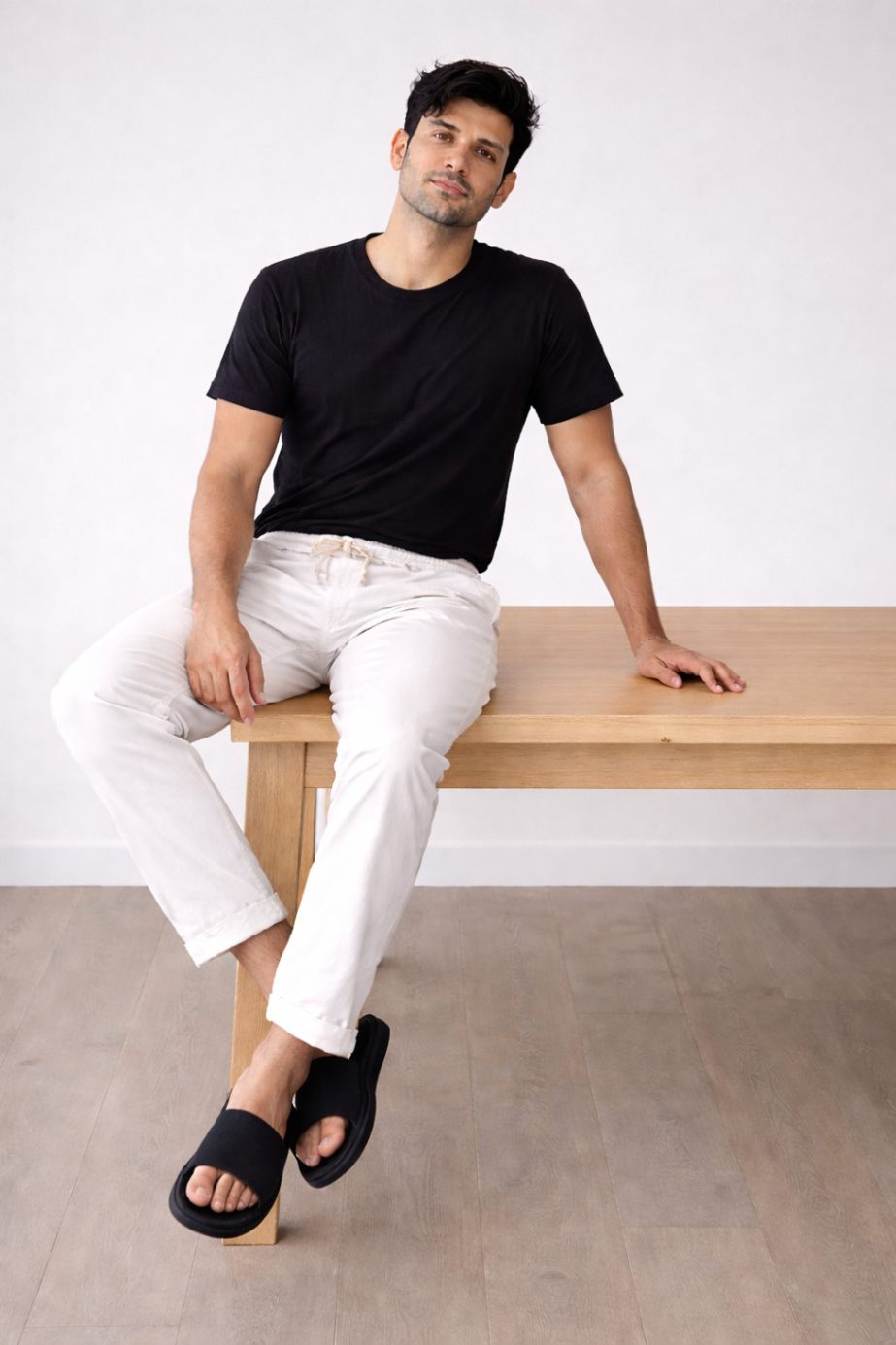 NAMA'S Men Solid Straight Fit Lounge Bottoms